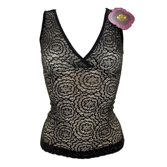 Larry Levine Other - NWT Black Lace Shapewear Lined Undergarment Women's Size S Compression Top